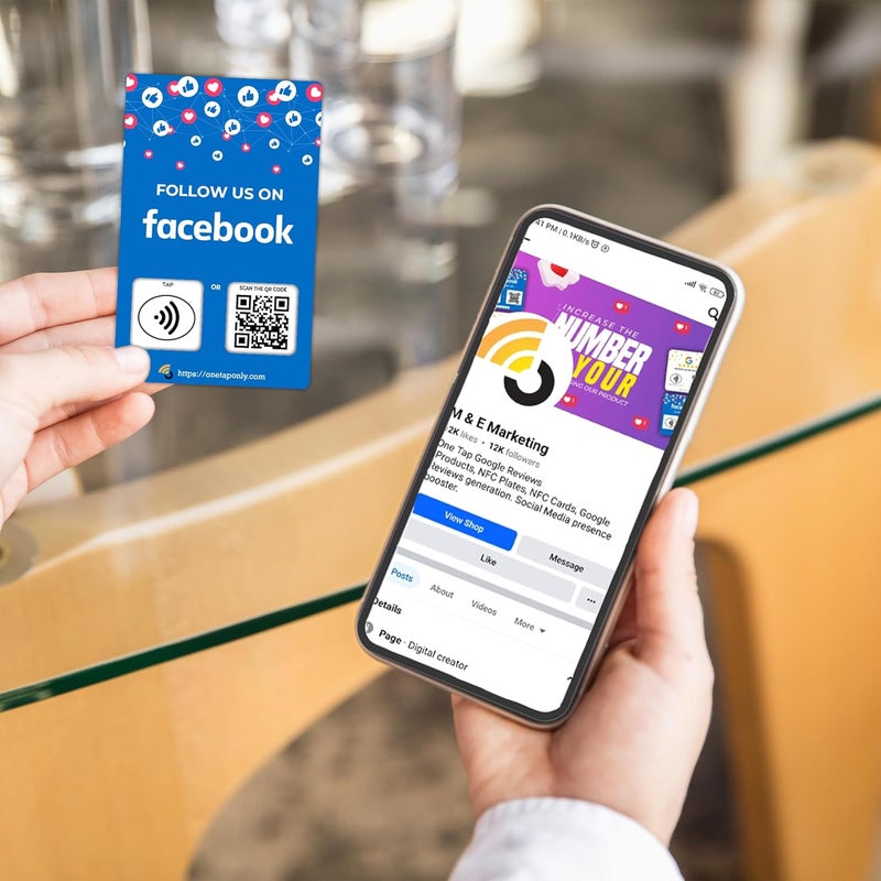 One Tap Only NFC Business Cards 1 Pack – Contactless Smart Tap & QR Code – Compatible with Facebook Review System – Reusable Feedback Tool for Restaurants, Local Businesses – Works with All Phones - Image 5